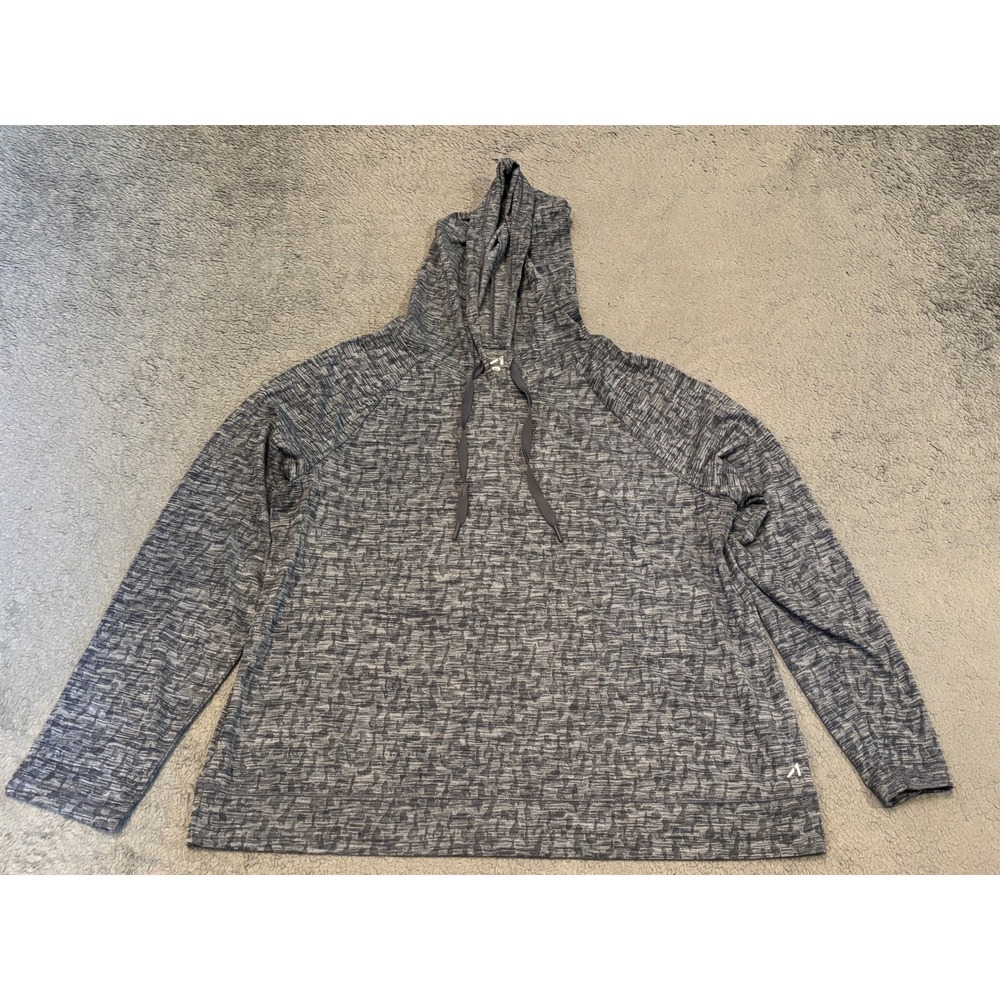 Avia Mens Gray Space Dye Activewear Hoodie XL Long Sleeve Pullover RN 70892